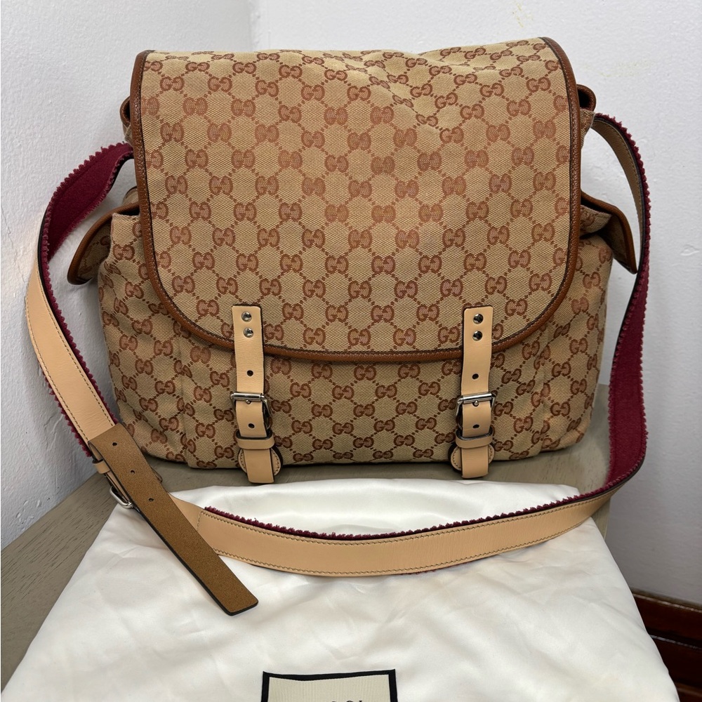 GG BABY Diaper CHANGING BAG
Gucci Beige and Red Monogram Messenger Bag
